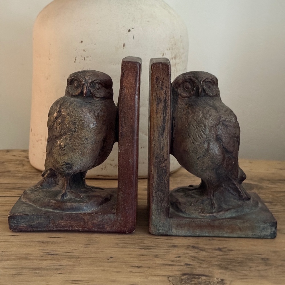 Vintage Ceramic Owls Bookends